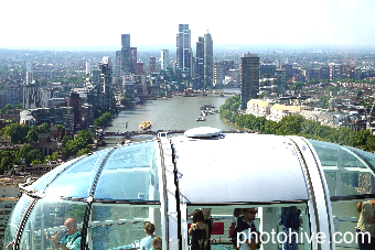 London Eye pod over River thames
